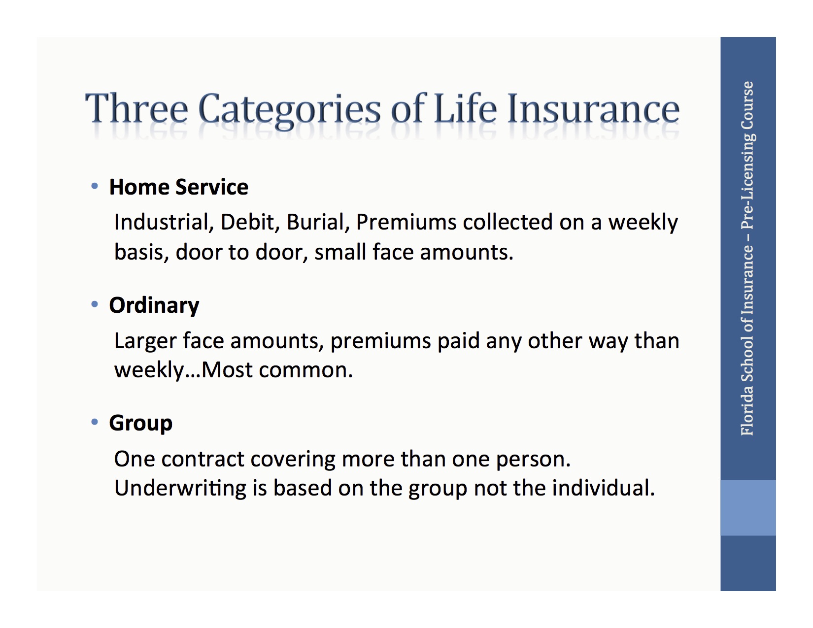 Three Categories of Life Insurance