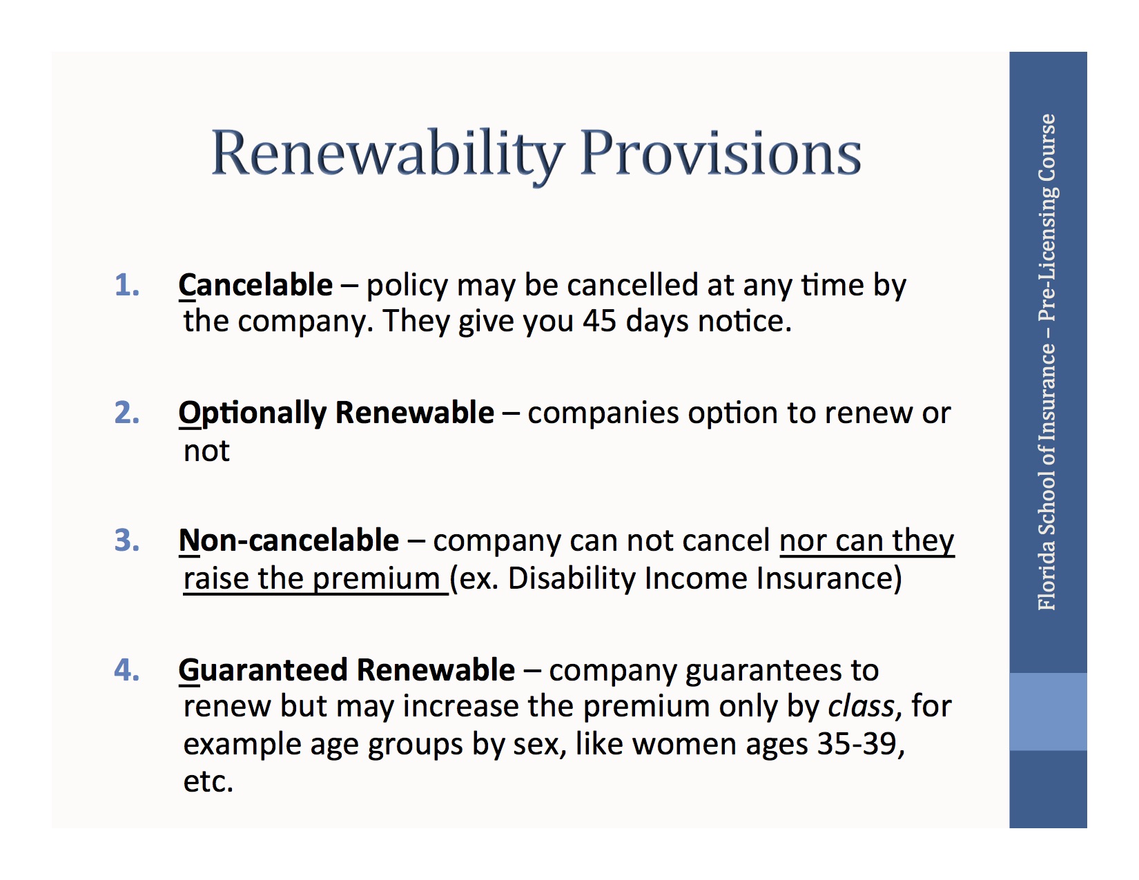 Renewability Provisions