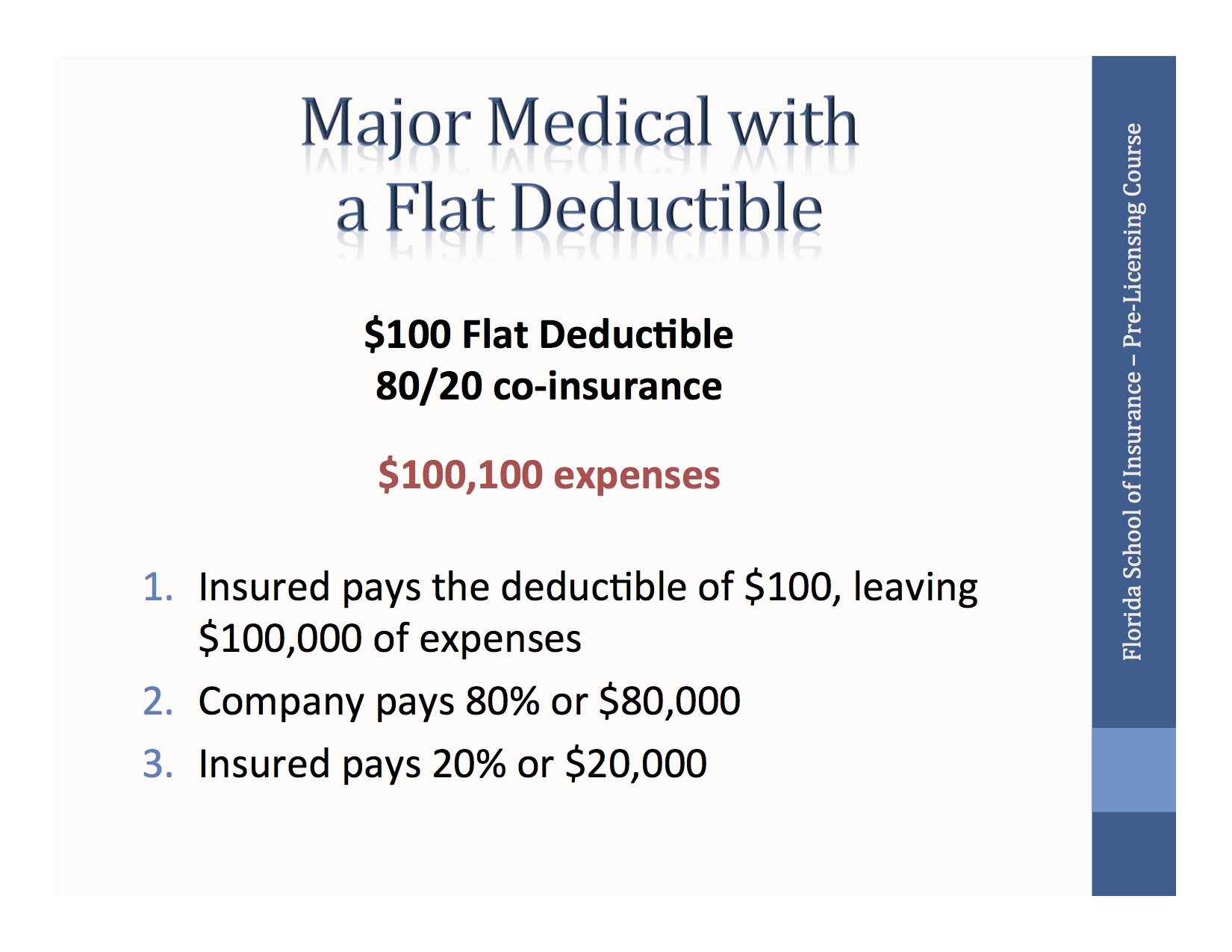 major medical with a flat deductible