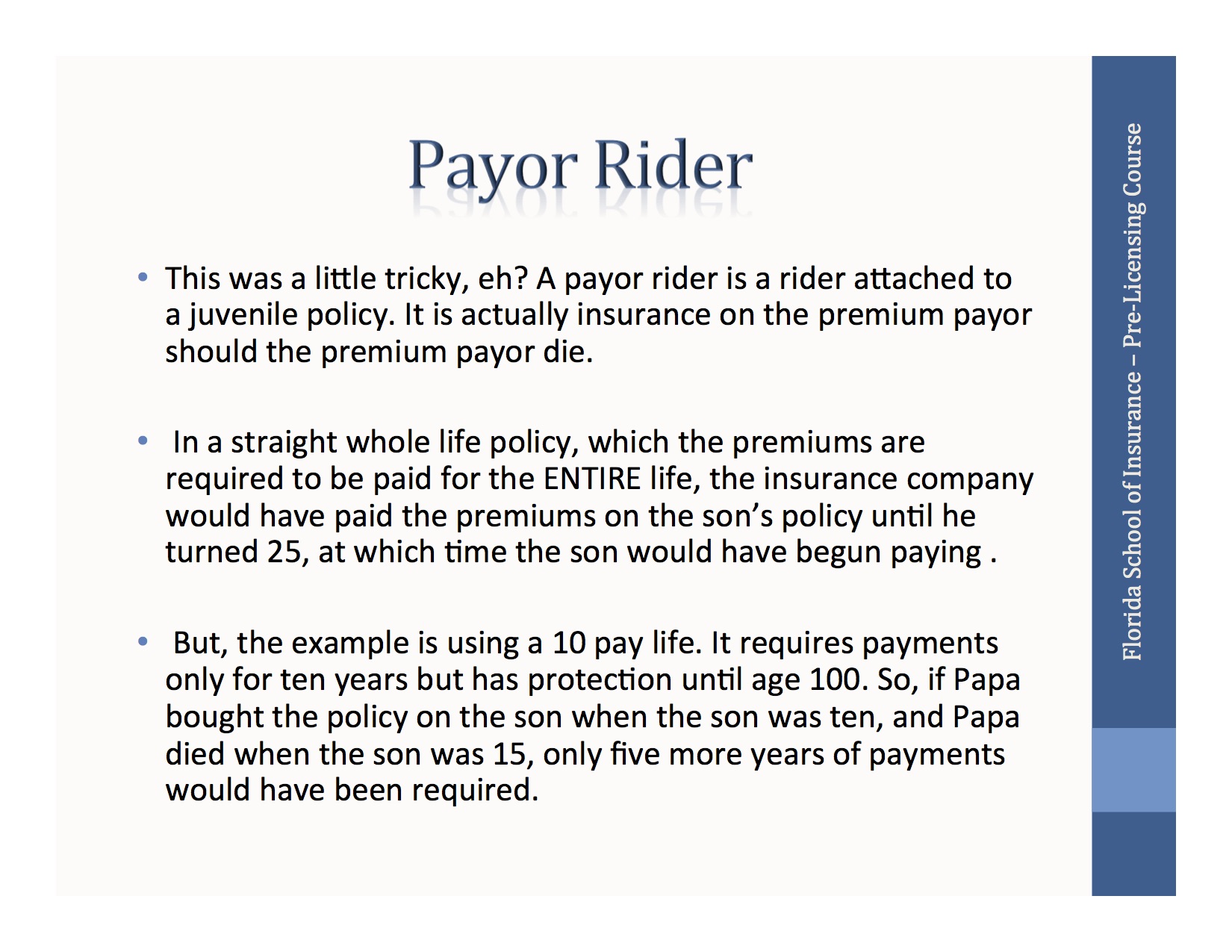 Payor Rider