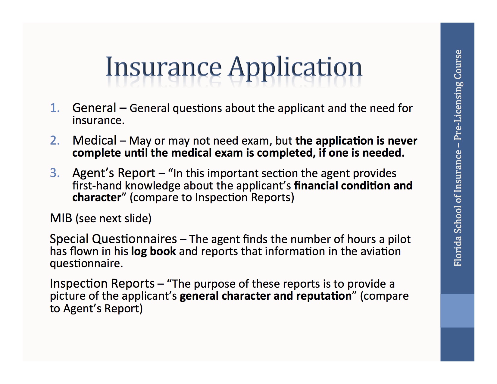 Insurance application